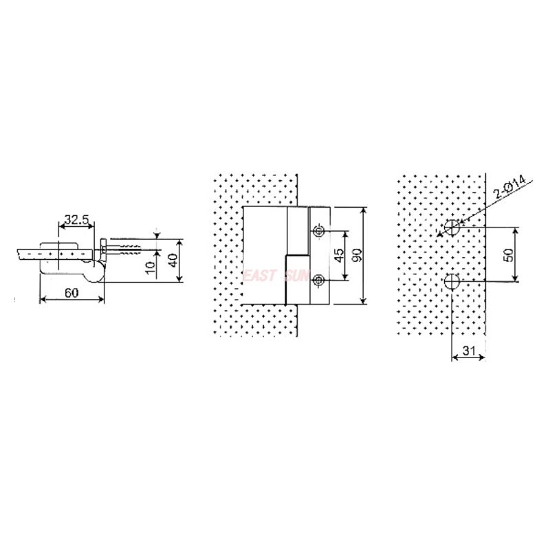 porta de box de vidro articulada
