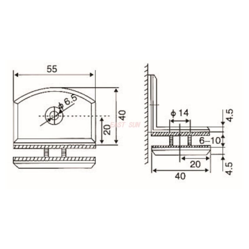 bra&ccedil;adeiras de borda de vidro 