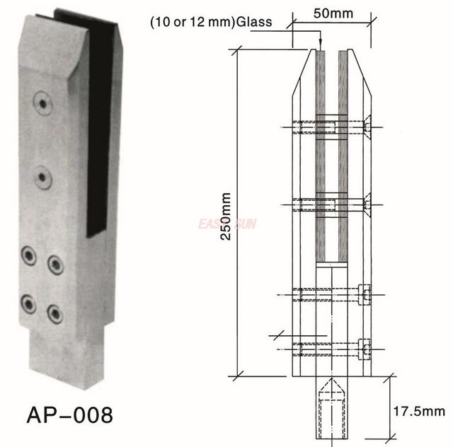Torneira duplex 2205 ajustável canadá, torneira de vidro montada no chão para cercas de piscina AP-008