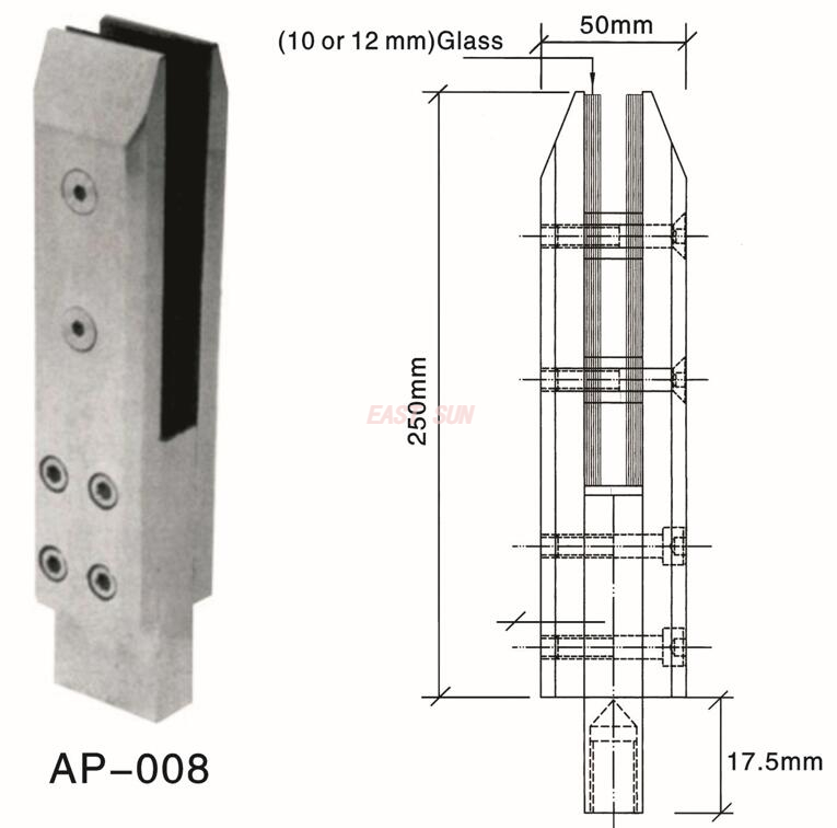 Torneira duplex 2205 ajustável canadá, torneira de vidro montada no chão para cercas de piscina AP-008