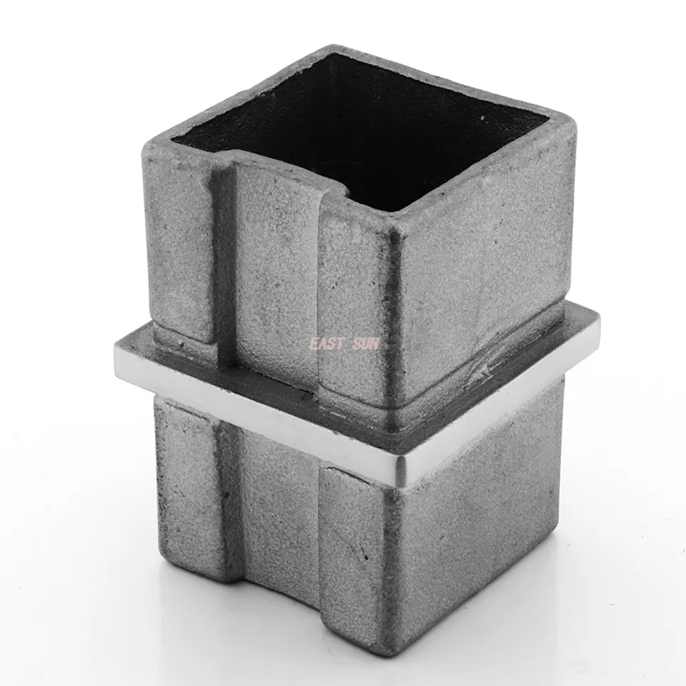 Acessórios para corrimão de escada 304 316 Conector de corrimão de aço inoxidável para tubo quadrado