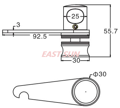 Trava de botão único Design esquerdo e direito
