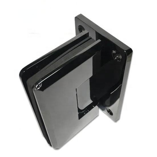 Parede preta fosca de 90 graus para dobradiça de porta de chuveiro sem moldura de vidro para vidro de 1/2 ″ - 3/8 ″