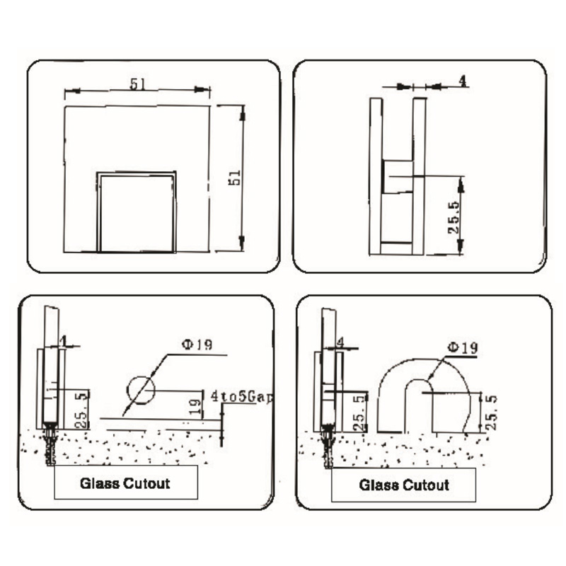 Grampos de vidro GBF-2001S