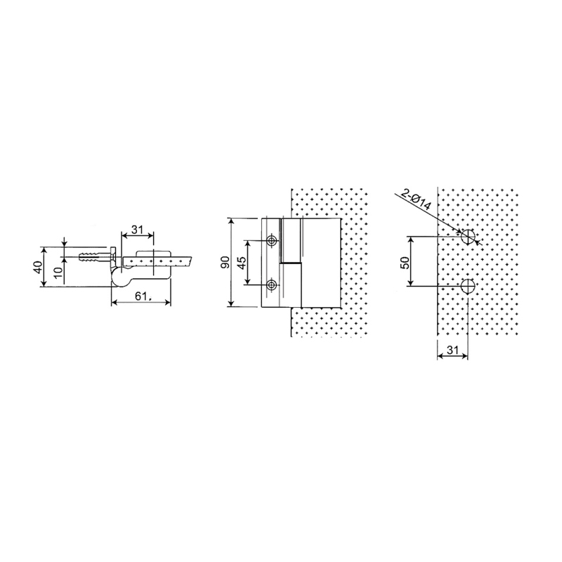 Dobradiças autoelevantes de latão RSH-103-L