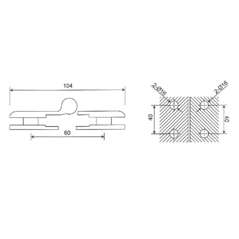 ESH-709-Dobradiças para porta de chuveiro