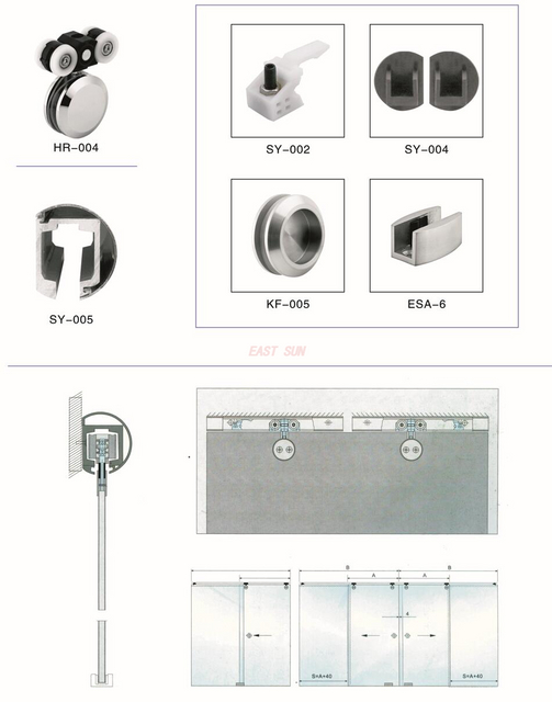 Porta deslizante para escritório com sistemas deslizantes HR-004 SET