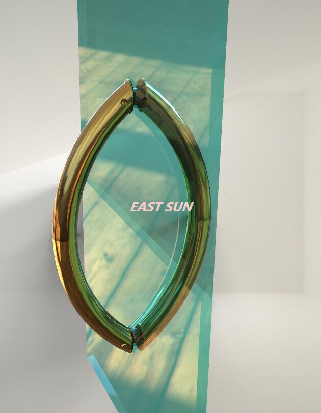 Alças de puxar costas com costas em estilo crescente cromado polido de 6' sem arruelas de metal