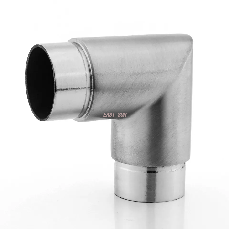 Conector de aço inoxidável da tubulação do cotovelo do tubo do corrimão de 90 graus para trilhos da escada