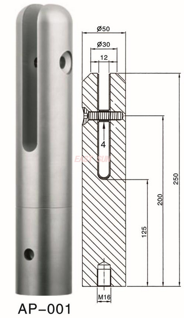 Trilhos de vidro da balaustrada preta do torneira de vidro da cerca lateral da associação da montagem único lado montado