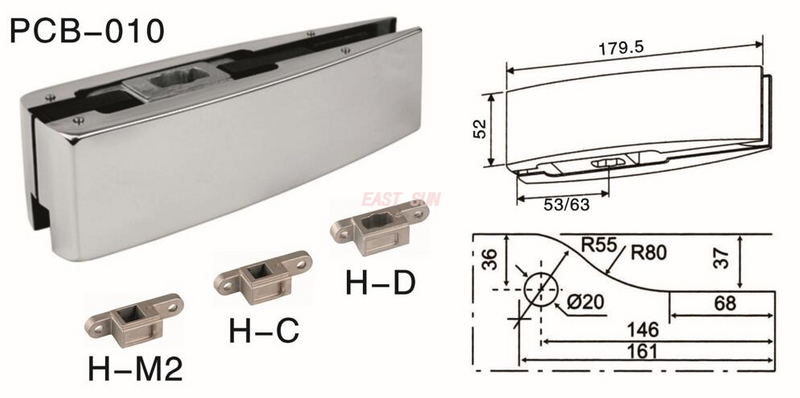 Acessórios de remendo Porta pivô Dorma PCB-010