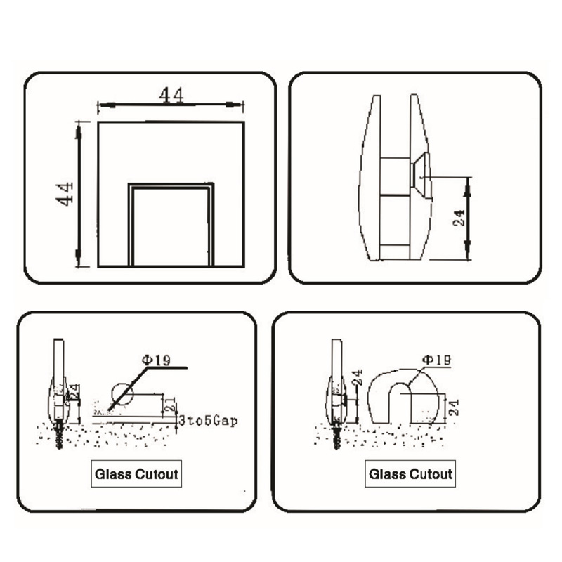 Grampos de vidro GBF-4001A
