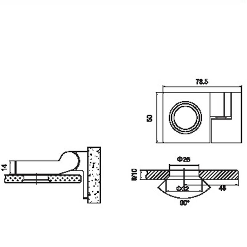 FSH-101-Dobradiças de chuveiro dobráveis