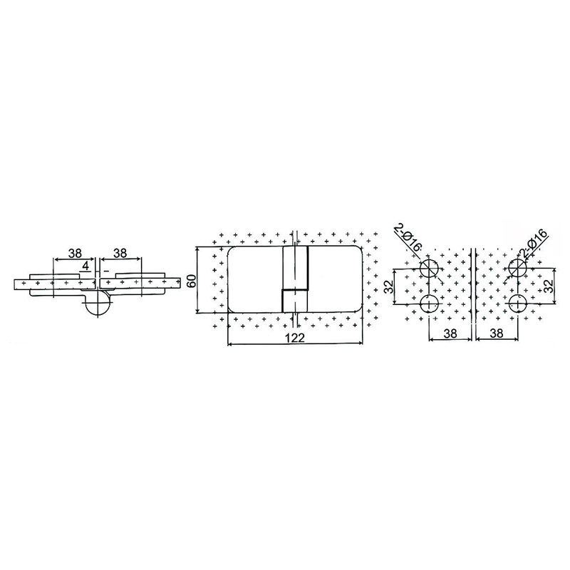 Dobradiças autoelevantes de latão ESH-612-R