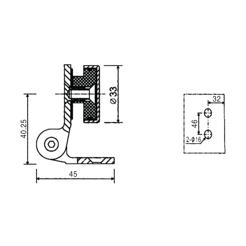 ESH-765-Dobradiças para porta de chuveiro