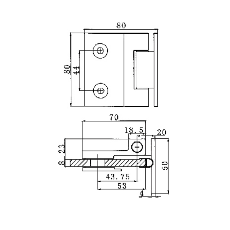 ESH-2002-Dobradiças para porta de chuveiro