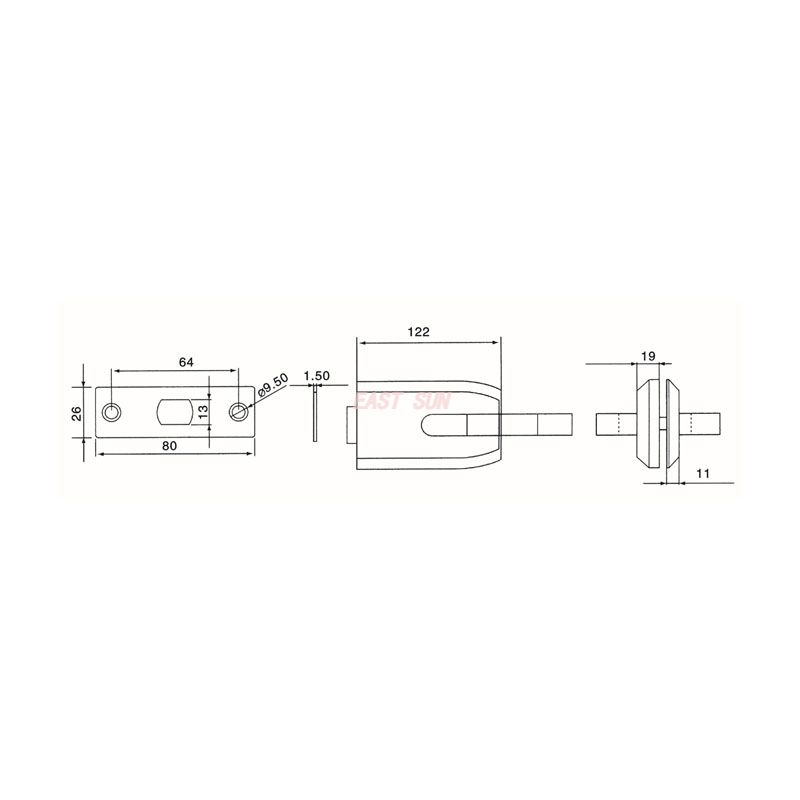 GHL-004E-Fechaduras de vidro