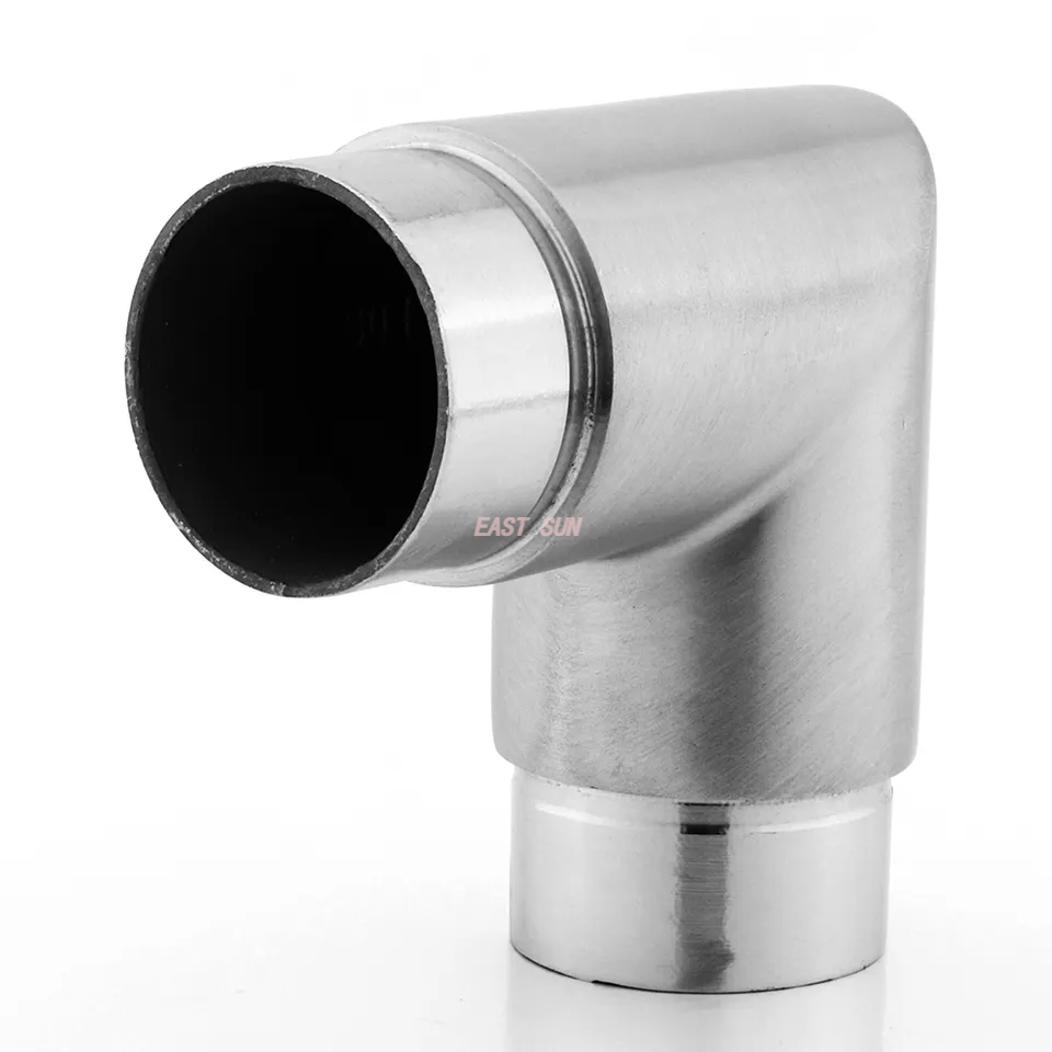 Conector de aço inoxidável da tubulação do cotovelo do tubo do corrimão de 90 graus para trilhos da escada
