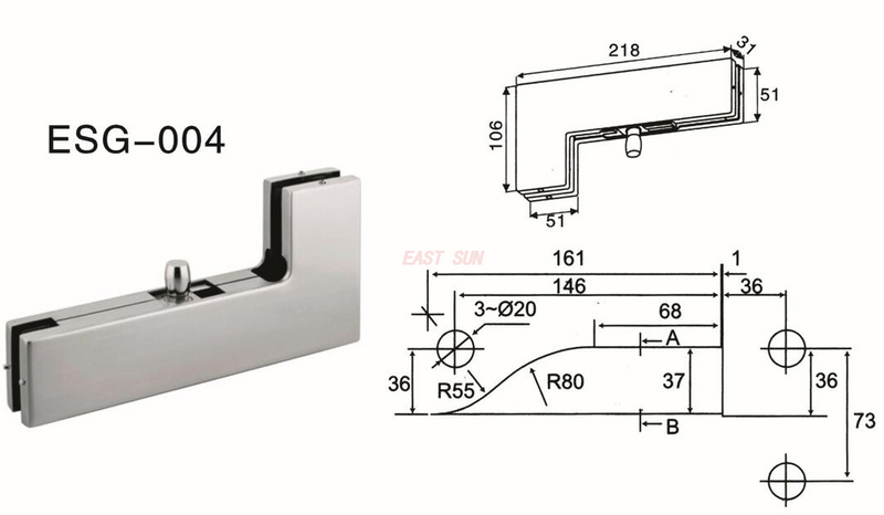 Dorma Patch Fittings Porta Pivô ESG-004