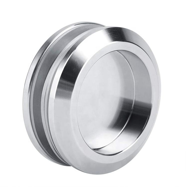 Puxador redondo de vidro para porta de aço inoxidável para sistema de porta deslizante