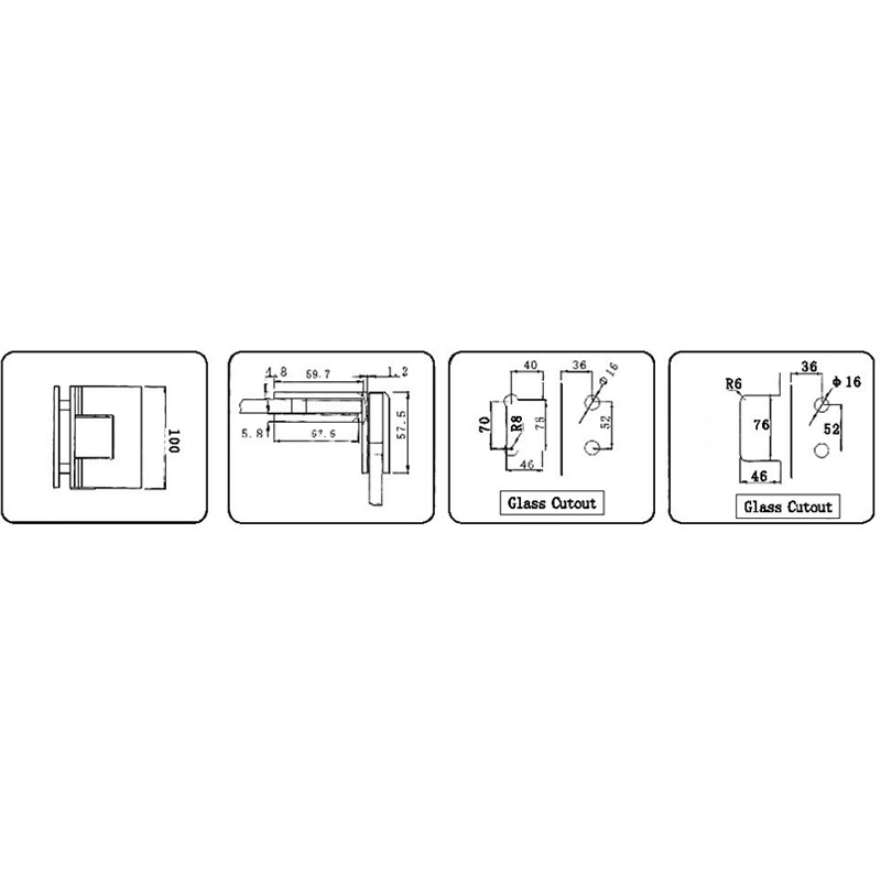ACH-204B-Dobradiças de chuveiro ajustáveis