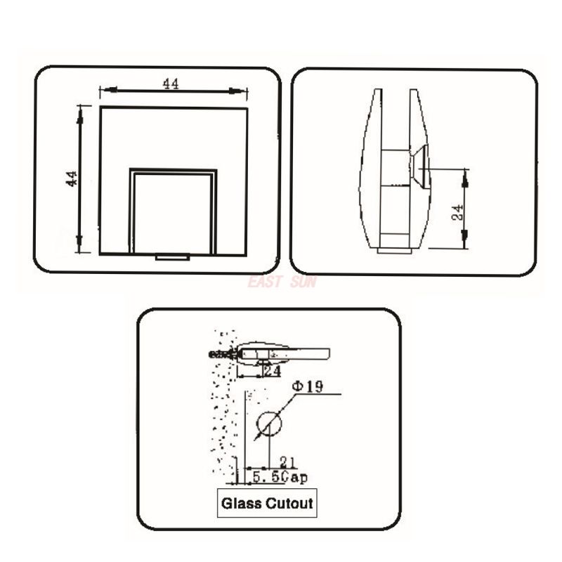 bra&ccedil;adeira de vidro de 3 vias