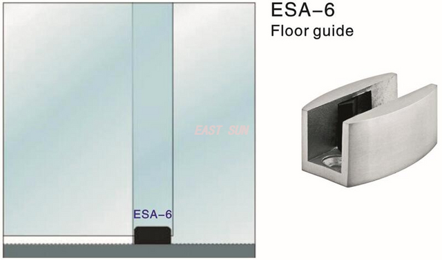 Braçadeira de vidro para piso de porta deslizante resistente