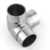 Cotovelo de corrimão para balaústre de varanda, acessórios para corrimão redondos de 3 vias, conector de corrimão de aço inoxidável 304 316