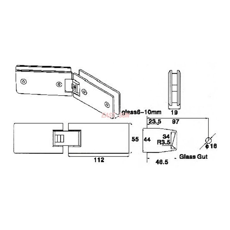 dobradi&ccedil;a da porta do chuveiro de vidro para porta de chuveiro de vidro