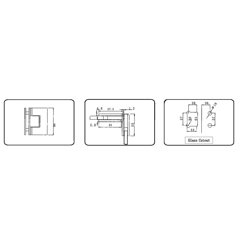 ACH-204-Dobradiças de chuveiro ajustáveis