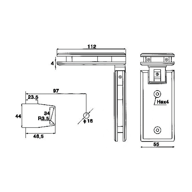 ASH-604-Dobradiças de chuveiro ajustáveis