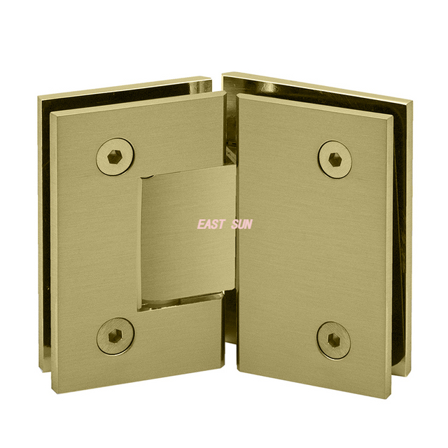 Dobradiça de vidro dourado de 135 graus para porta de chuveiro de vidro para vidro de 1/2 ″ - 3/8 ″,